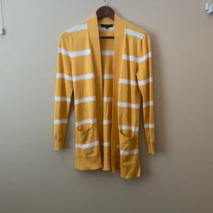 Striped cardigan sweater with front pockets